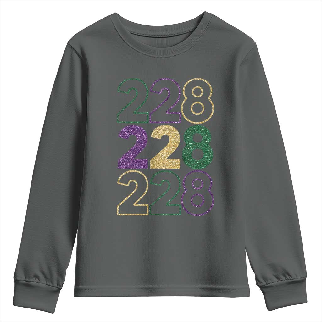 Funny The Coast Mardi Gras 228 Youth Sweatshirt Glitter Print Area Code