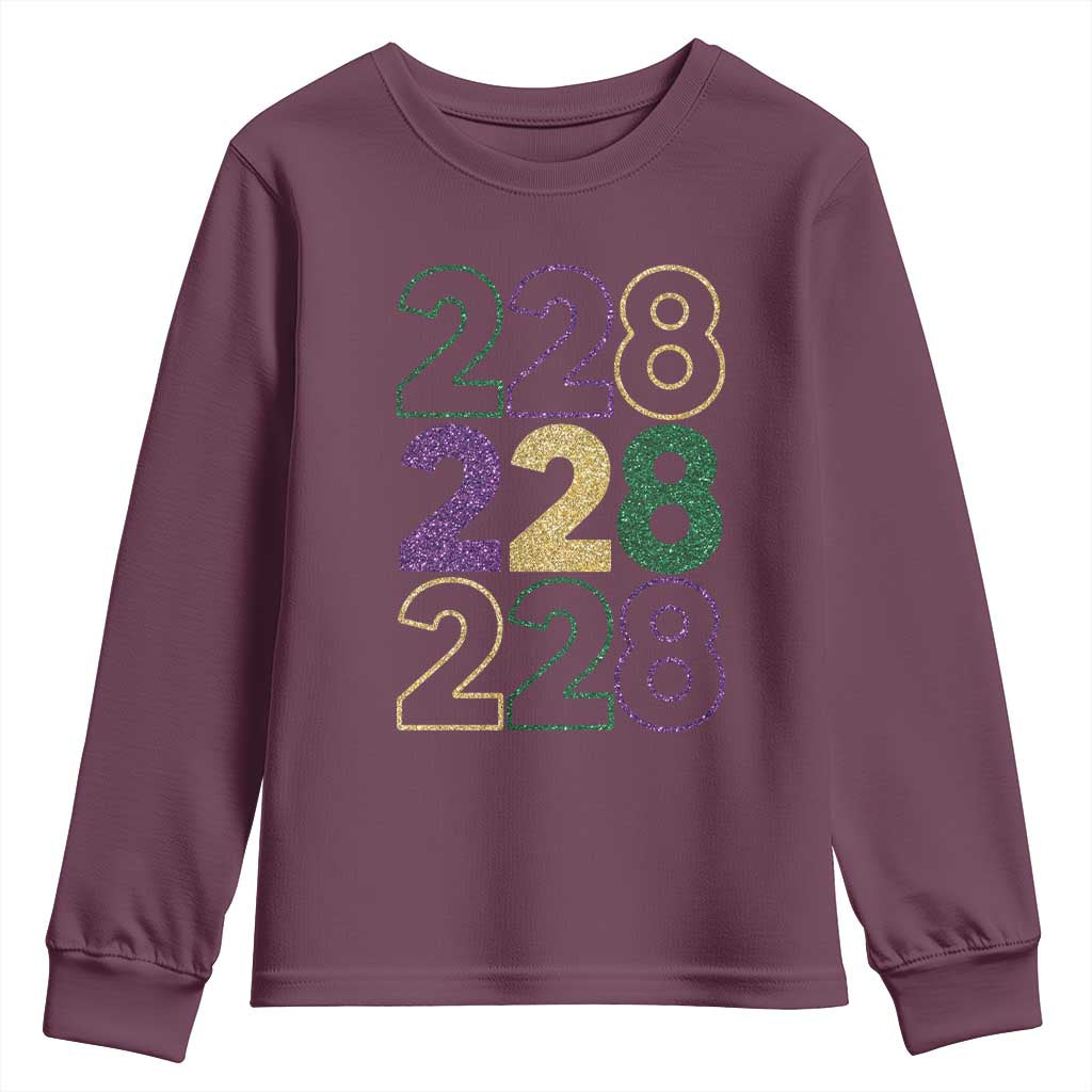 Funny The Coast Mardi Gras 228 Youth Sweatshirt Glitter Print Area Code