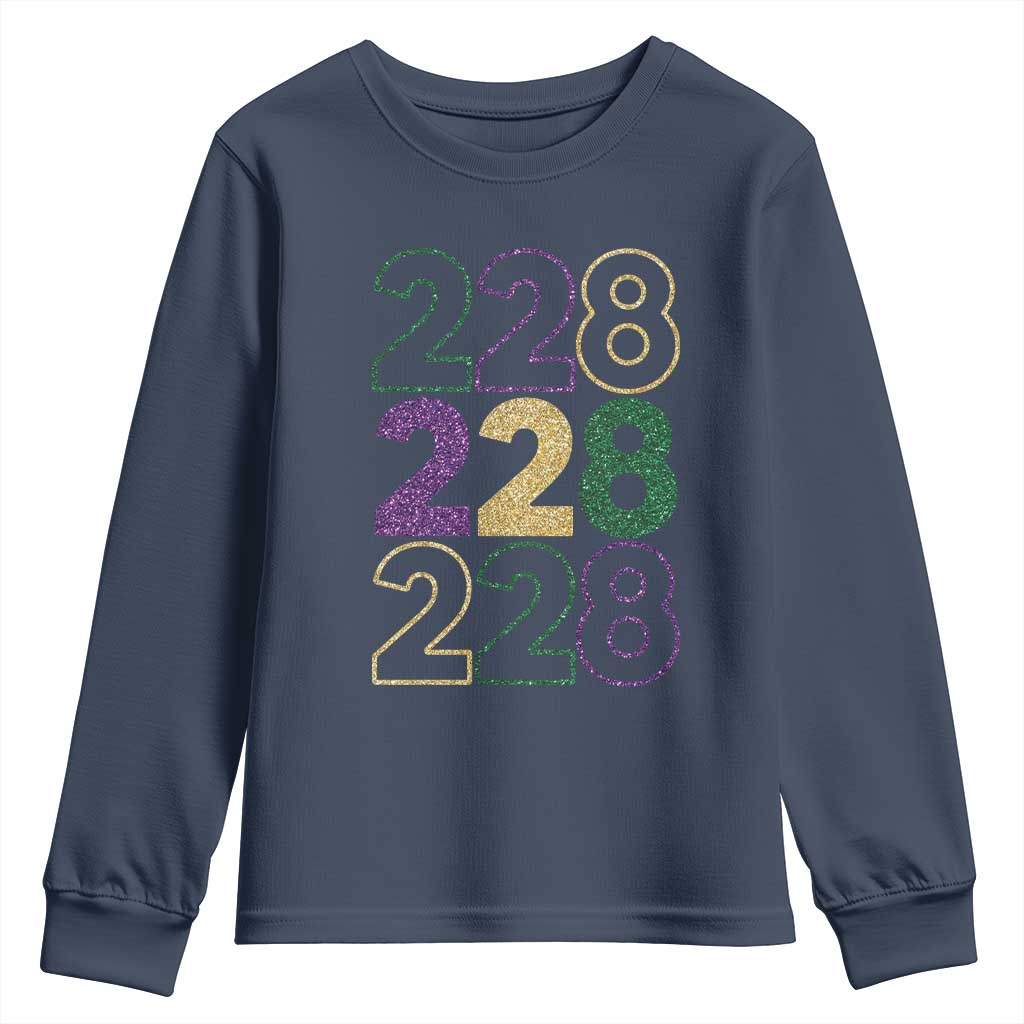 Funny The Coast Mardi Gras 228 Youth Sweatshirt Glitter Print Area Code