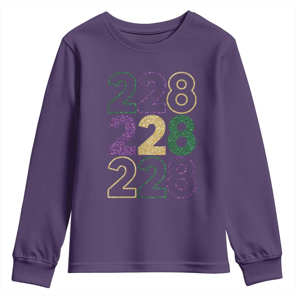 Funny The Coast Mardi Gras 228 Youth Sweatshirt Glitter Print Area Code