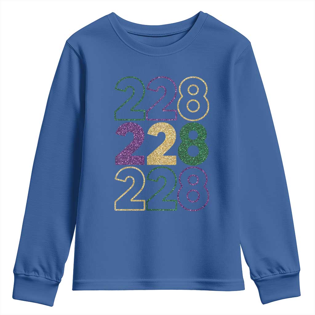 Funny The Coast Mardi Gras 228 Youth Sweatshirt Glitter Print Area Code