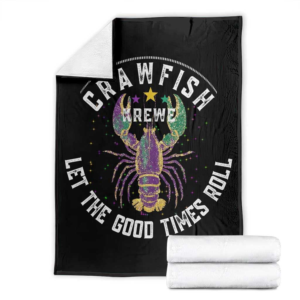 Crawfish Krewe Let The Good Times Roll Throw Blanket Funny Mardi Gras - Wonder Print Shop
