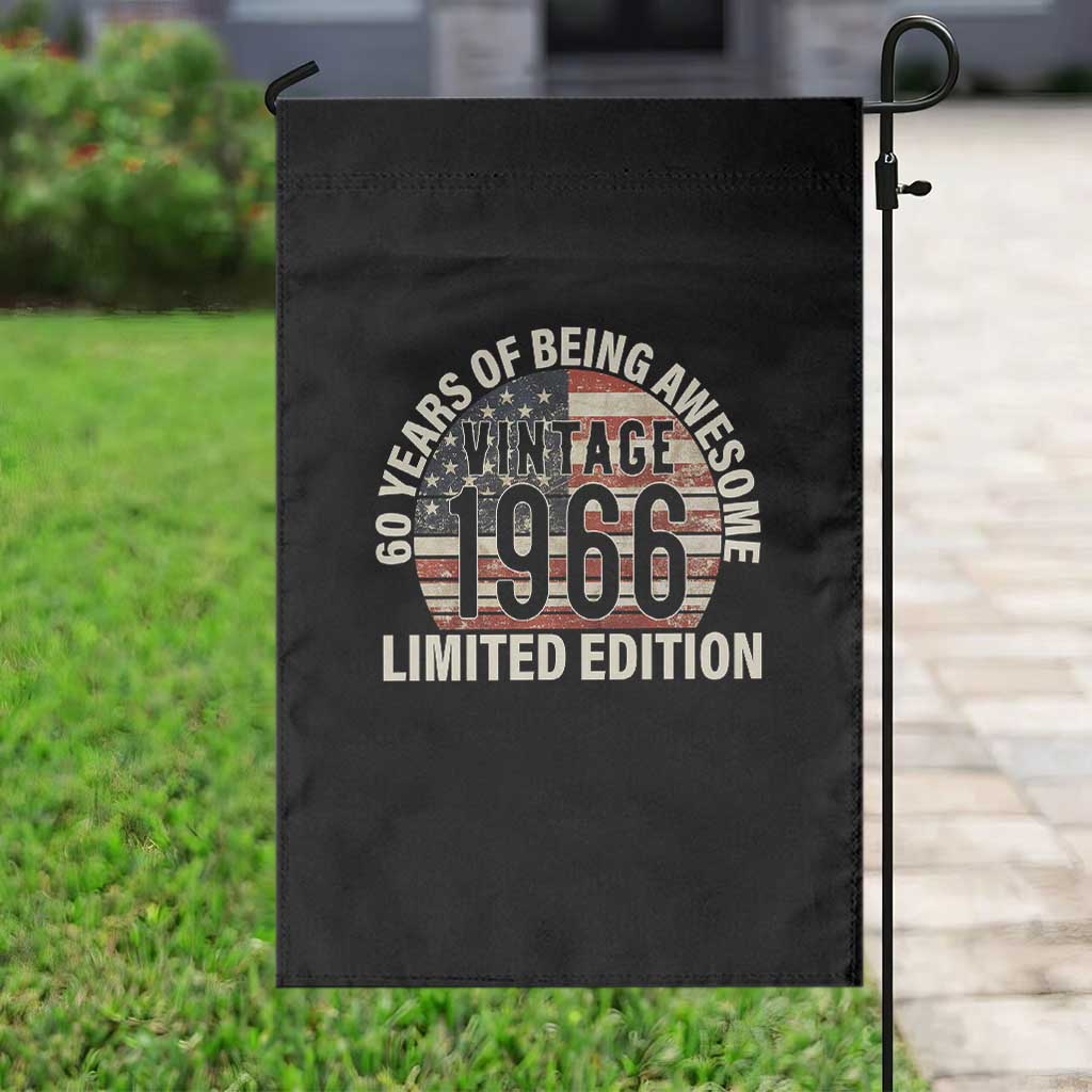 60th Birthday Garden Flag Vintage 1966 Limited Edition 60 Years Of Being Awesome American Flag - Wonder Print Shop