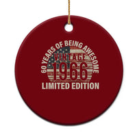 60th Birthday Ceramic Ornament Vintage 1966 Limited Edition 60 Years Of Being Awesome American Flag - Wonder Print Shop