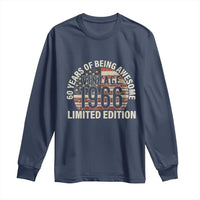 60th Birthday Long Sleeve Shirt Vintage 1966 Limited Edition 60 Years Of Being Awesome American Flag - Wonder Print Shop