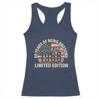 60th Birthday Racerback Tank Top Vintage 1966 Limited Edition 60 Years Of Being Awesome American Flag - Wonder Print Shop