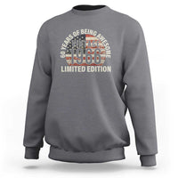 60th Birthday Sweatshirt Vintage 1966 Limited Edition 60 Years Of Being Awesome American Flag - Wonder Print Shop