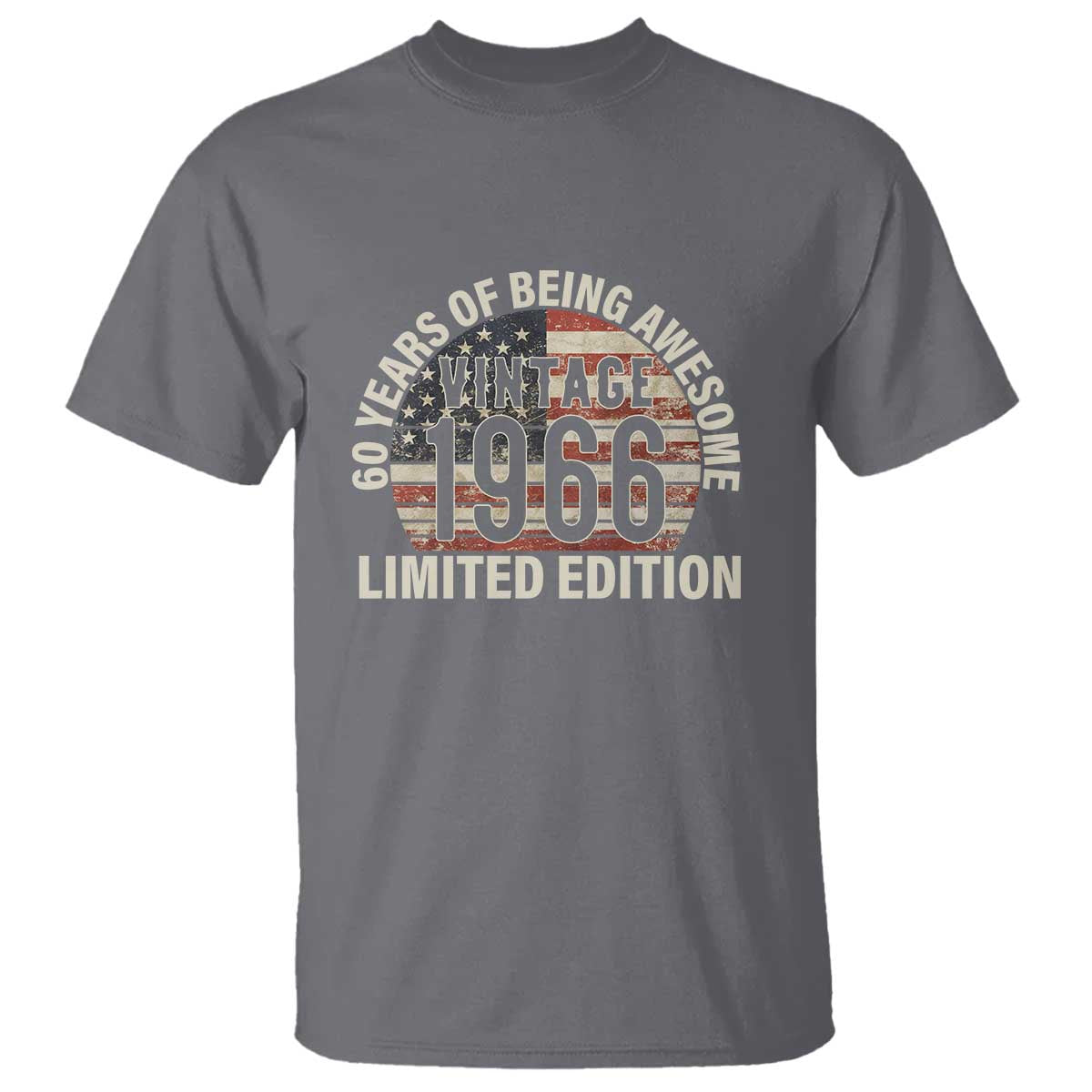 60th Birthday T Shirt Vintage 1966 Limited Edition 60 Years Of Being Awesome American Flag - Wonder Print Shop