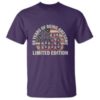 60th Birthday T Shirt Vintage 1966 Limited Edition 60 Years Of Being Awesome American Flag - Wonder Print Shop