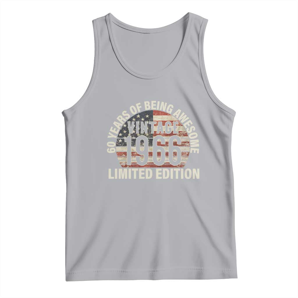 60th Birthday Tank Top Vintage 1966 Limited Edition 60 Years Of Being Awesome American Flag - Wonder Print Shop