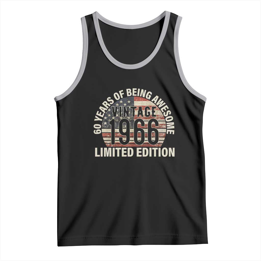 60th Birthday Tank Top Vintage 1966 Limited Edition 60 Years Of Being Awesome American Flag - Wonder Print Shop