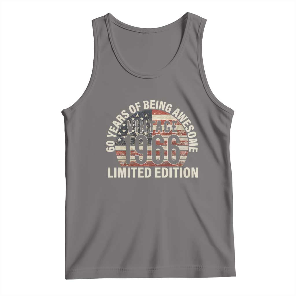 60th Birthday Tank Top Vintage 1966 Limited Edition 60 Years Of Being Awesome American Flag - Wonder Print Shop