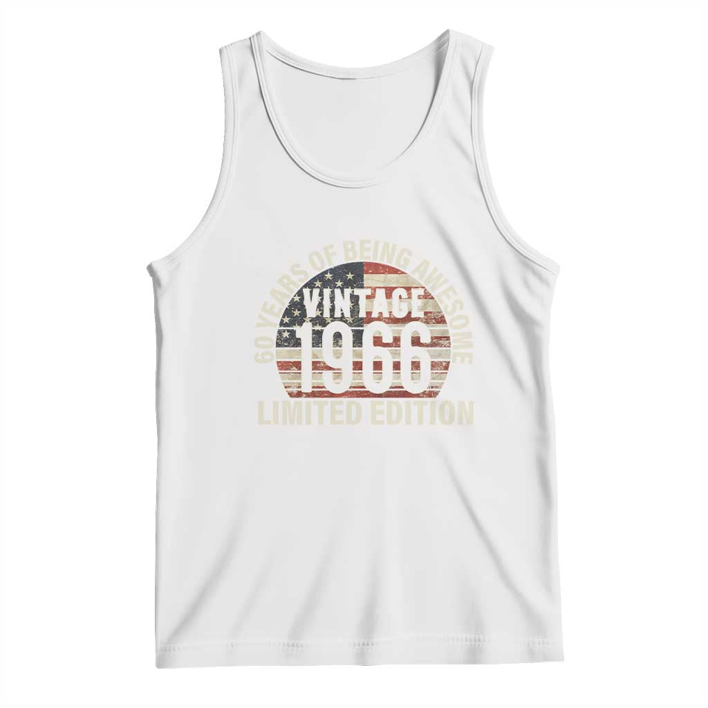60th Birthday Tank Top Vintage 1966 Limited Edition 60 Years Of Being Awesome American Flag - Wonder Print Shop