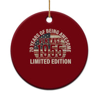 70th Birthday Ceramic Ornament Vintage 1955 Limited Edition 70 Years Of Being Awesome American Flag - Wonder Print Shop