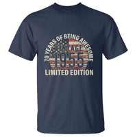 70th Birthday T Shirt Vintage 1955 Limited Edition 70 Years Of Being Awesome American Flag - Wonder Print Shop
