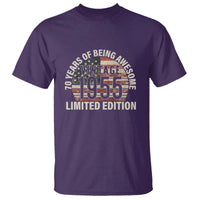 70th Birthday T Shirt Vintage 1955 Limited Edition 70 Years Of Being Awesome American Flag - Wonder Print Shop