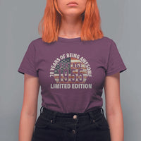 70th Birthday T Shirt For Women Vintage 1955 Limited Edition 70 Years Of Being Awesome American Flag - Wonder Print Shop