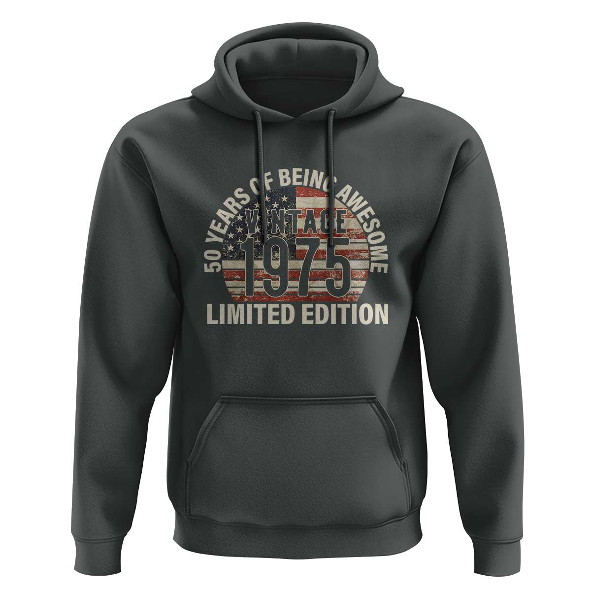 50th Birthday Hoodie Vintage 1975 Limited Edition 50 Years Of Being Awesome American Flag - Wonder Print Shop