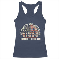 50th Birthday Racerback Tank Top Vintage 1975 Limited Edition 50 Years Of Being Awesome American Flag - Wonder Print Shop