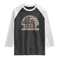 50th Birthday Raglan Shirt Vintage 1975 Limited Edition 50 Years Of Being Awesome American Flag - Wonder Print Shop