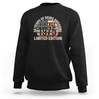 50th Birthday Sweatshirt Vintage 1975 Limited Edition 50 Years Of Being Awesome American Flag - Wonder Print Shop