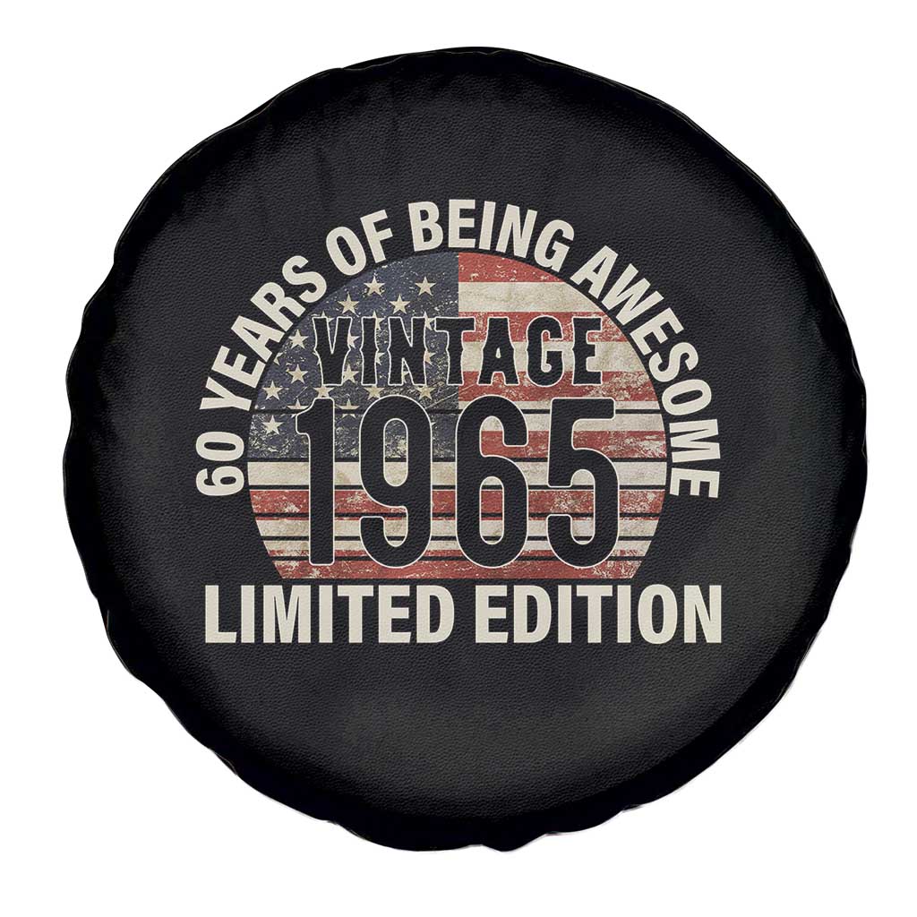 60th Birthday Spare Tire Cover Vintage 1965 Limited Edition 60 Years Of Being Awesome American Flag - Wonder Print Shop