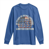 60th Birthday Long Sleeve Shirt Vintage 1965 Limited Edition 60 Years Of Being Awesome American Flag - Wonder Print Shop