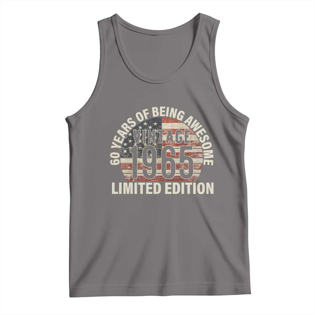 60th Birthday Tank Top Vintage 1965 Limited Edition 60 Years Of Being Awesome American Flag - Wonder Print Shop