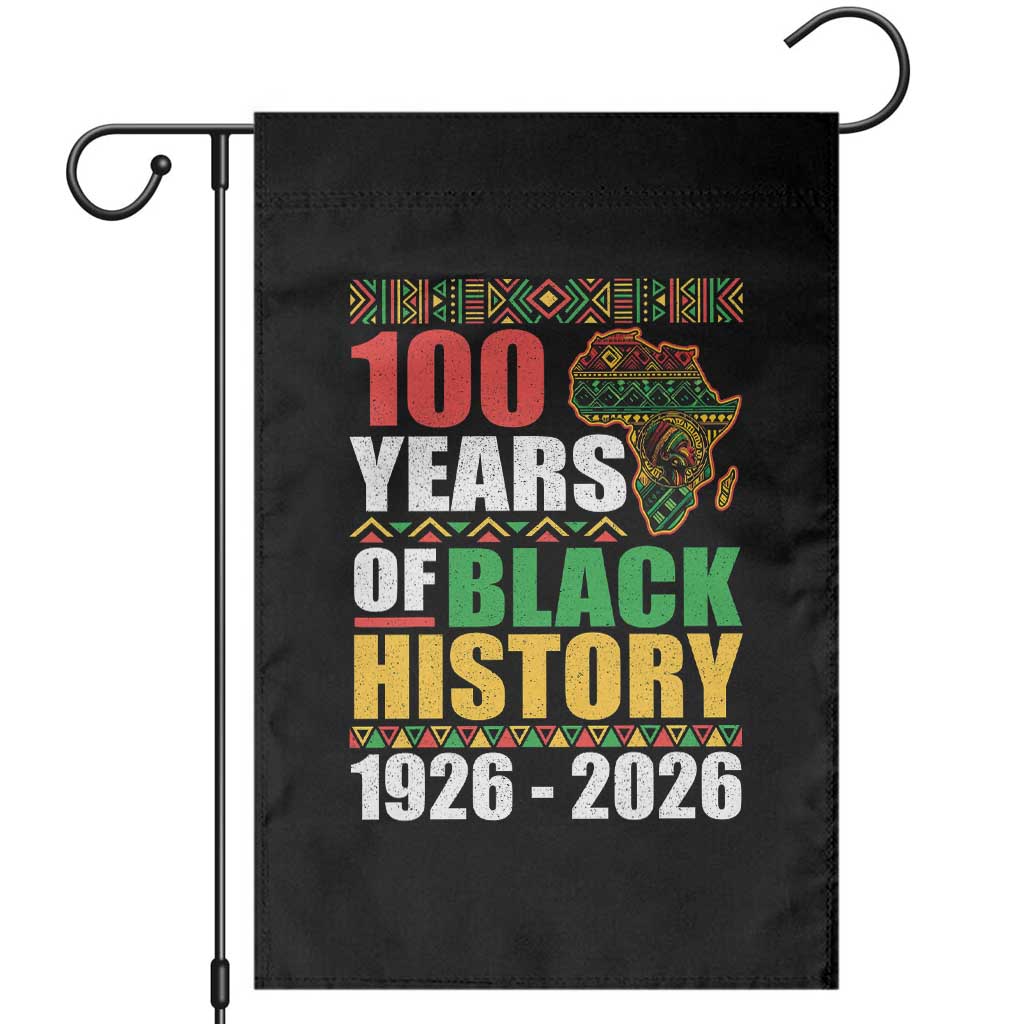 100 Years Of Black History 1926 2026 Centennial Garden Flag Africa Map