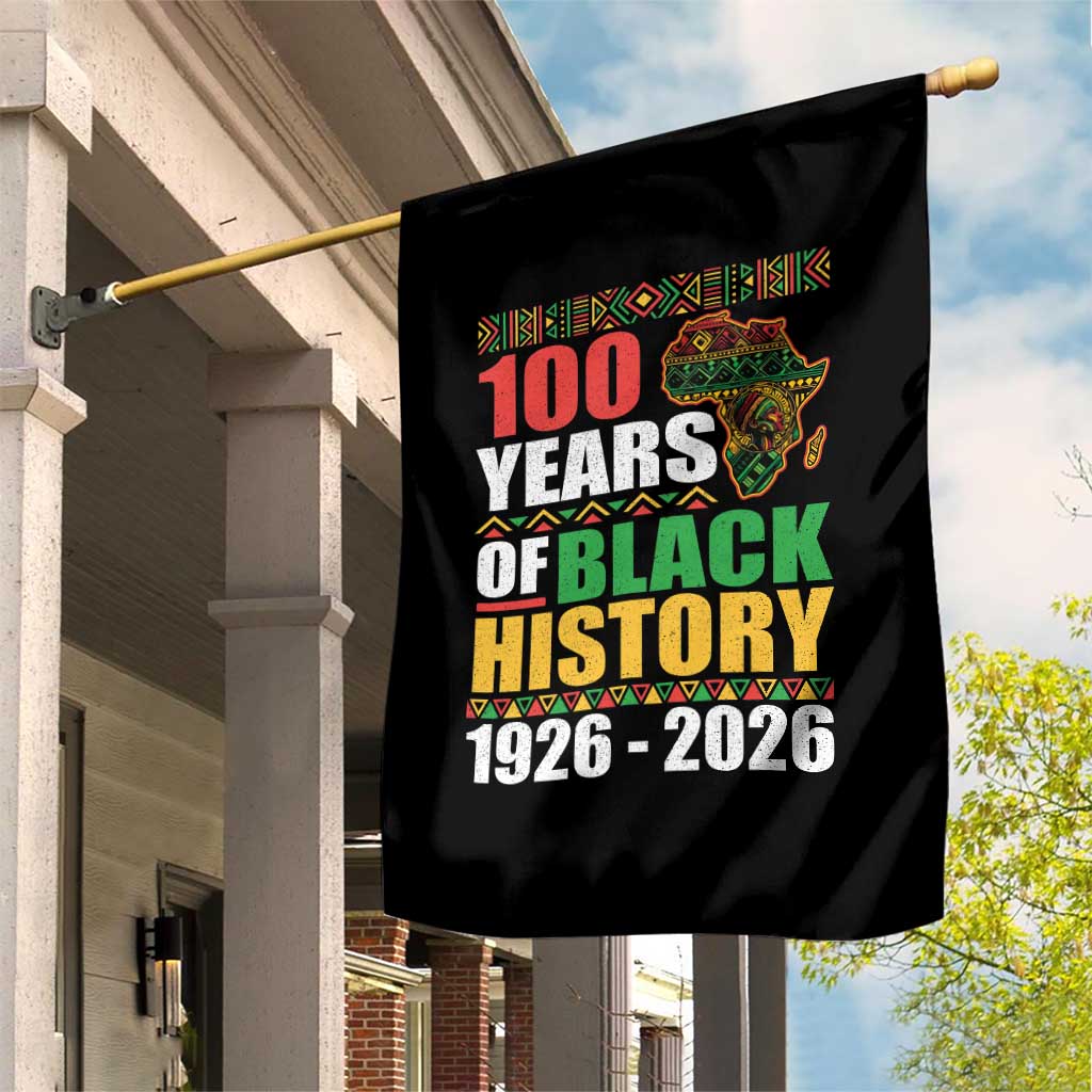 100 Years Of Black History 1926 2026 Centennial Garden Flag Africa Map