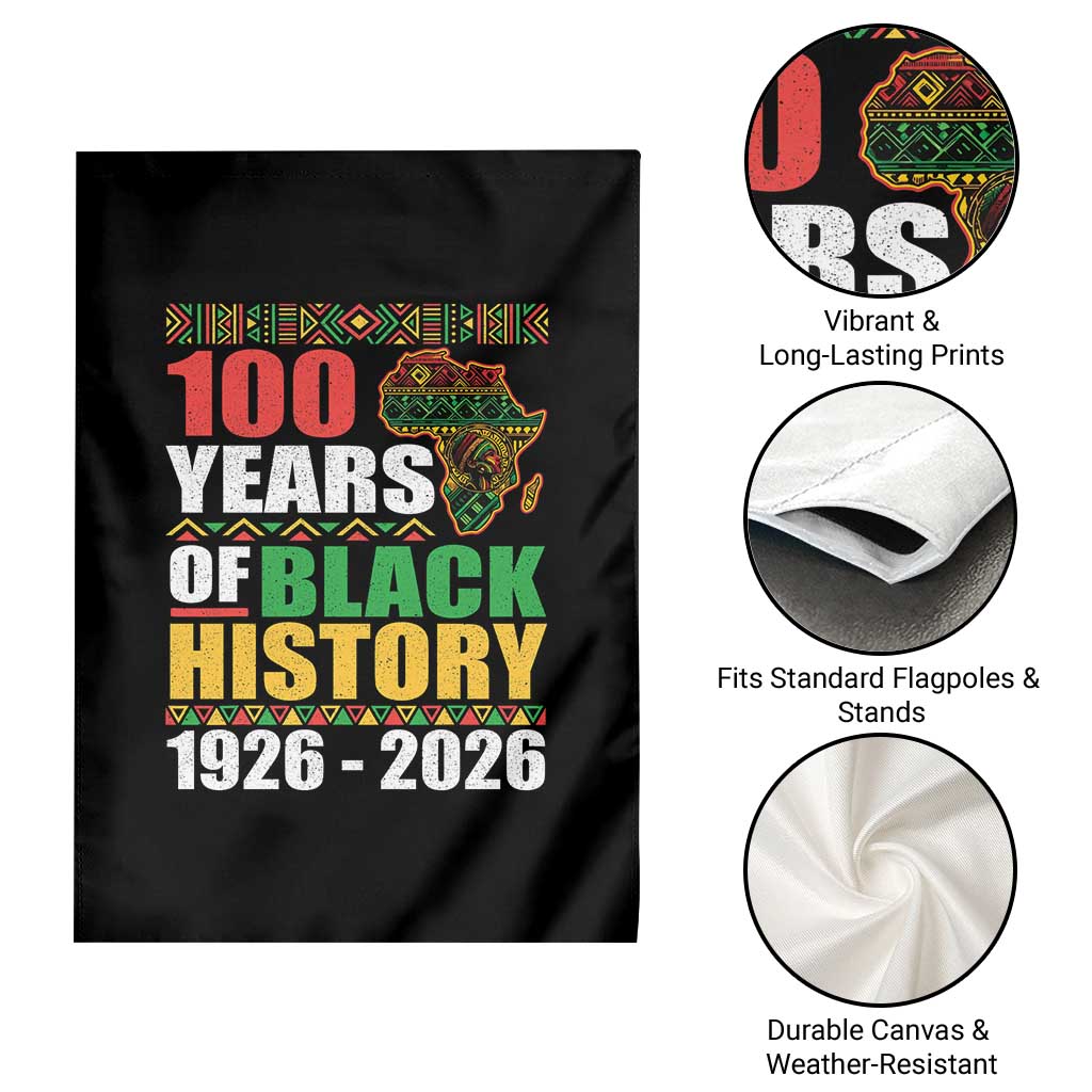 100 Years Of Black History 1926 2026 Centennial Garden Flag Africa Map