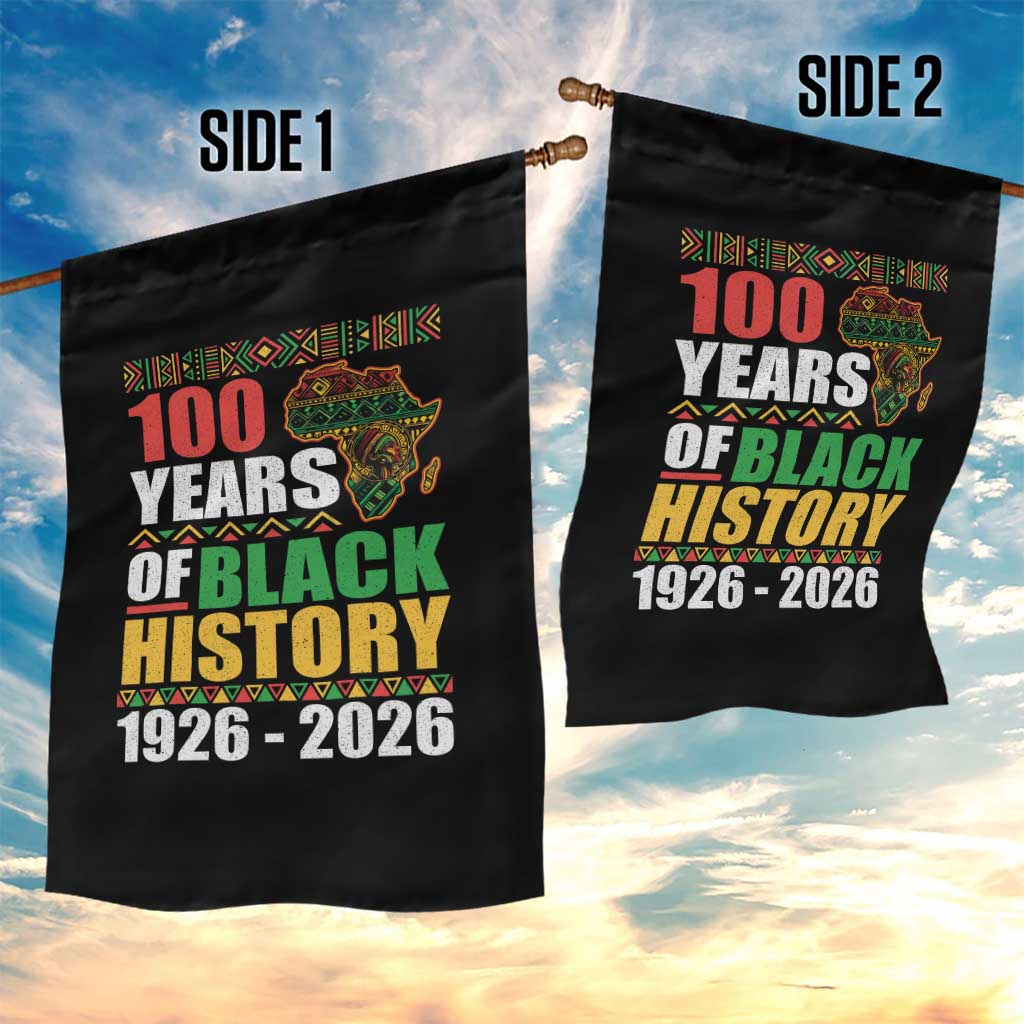 100 Years Of Black History 1926 2026 Centennial Garden Flag Africa Map