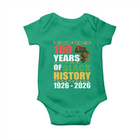 100 Years Of Black History 1926 2026 Centennial Baby Onesie Africa Map