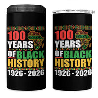 100 Years Of Black History 1926 2026 Centennial 4 in 1 Can Cooler Tumbler Africa Map