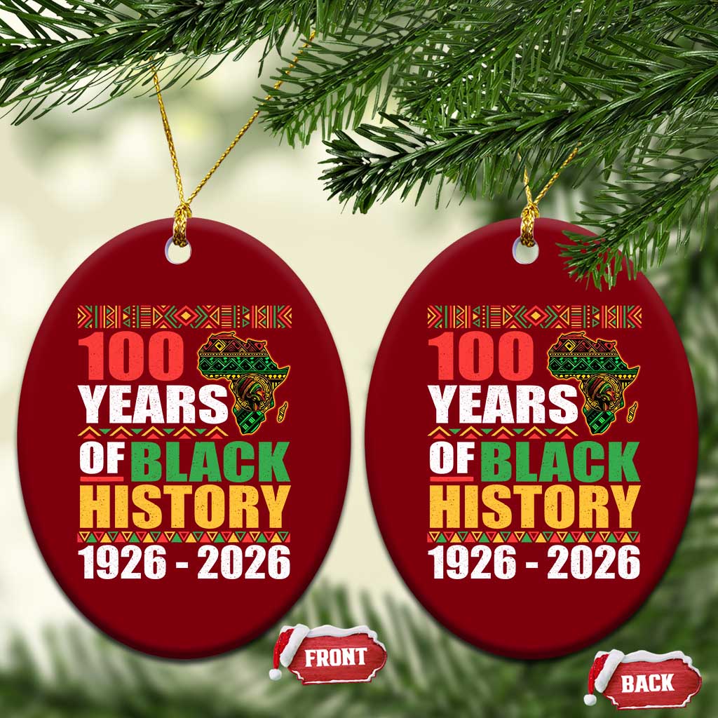 100 Years Of Black History 1926 2026 Centennial Ceramic Ornament Africa Map