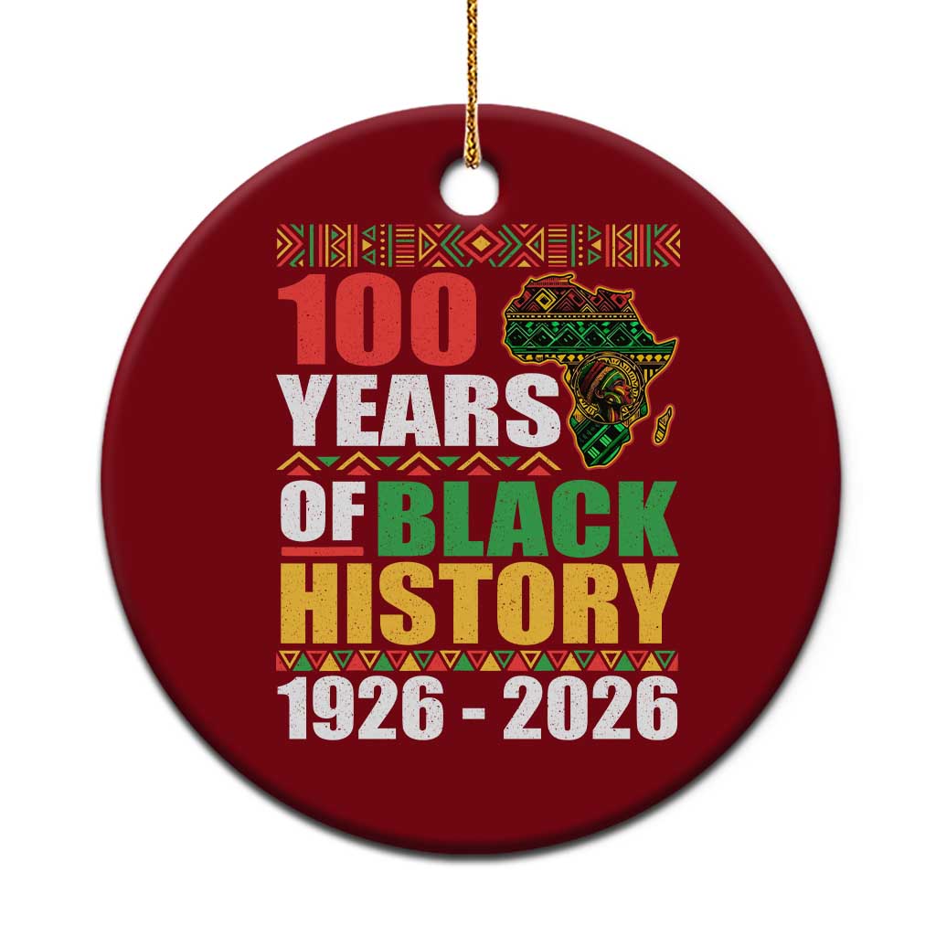 100 Years Of Black History 1926 2026 Centennial Ceramic Ornament Africa Map