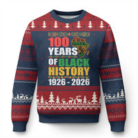 100 Years Of Black History 1926 2026 Centennial Ugly Christmas Sweater Africa Map