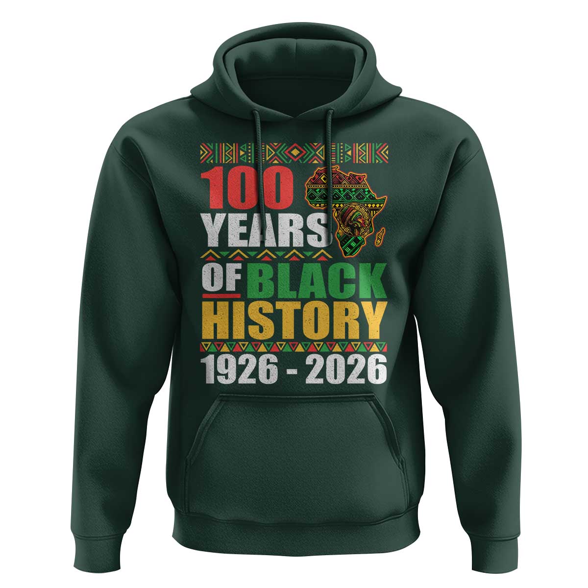 100 Years Of Black History 1926 2026 Centennial Hoodie Africa Map