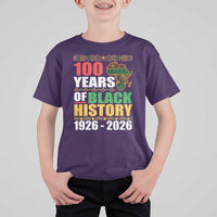 100 Years Of Black History 1926 2026 Centennial T Shirt For Kid Africa Map