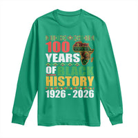 100 Years Of Black History 1926 2026 Centennial Long Sleeve Shirt Africa Map
