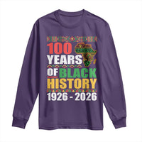 100 Years Of Black History 1926 2026 Centennial Long Sleeve Shirt Africa Map