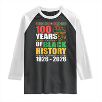 100 Years Of Black History 1926 2026 Centennial Raglan Shirt Africa Map