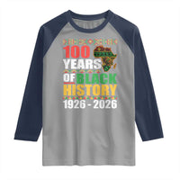 100 Years Of Black History 1926 2026 Centennial Raglan Shirt Africa Map