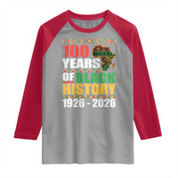 100 Years Of Black History 1926 2026 Centennial Raglan Shirt Africa Map