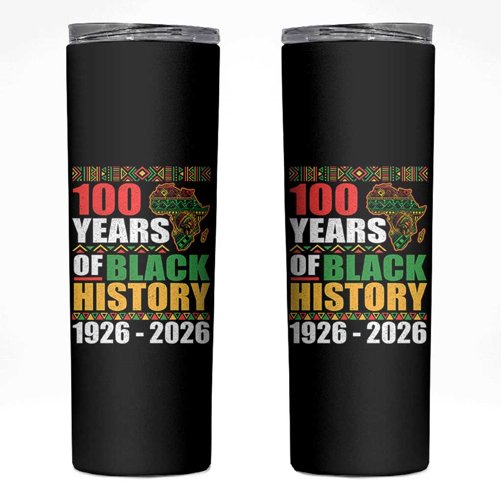 100 Years Of Black History 1926 2026 Centennial Skinny Tumbler Africa Map