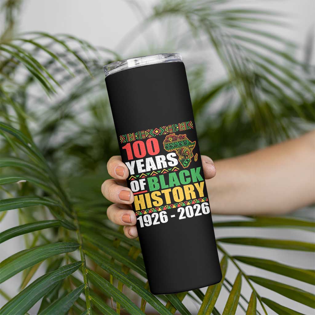 100 Years Of Black History 1926 2026 Centennial Skinny Tumbler Africa Map
