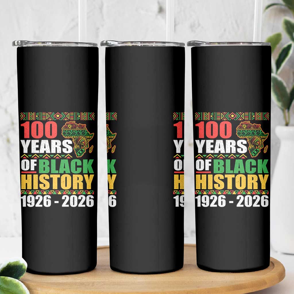 100 Years Of Black History 1926 2026 Centennial Skinny Tumbler Africa Map