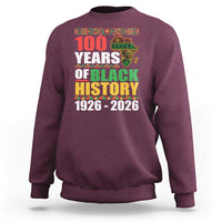 100 Years Of Black History 1926 2026 Centennial Sweatshirt Africa Map