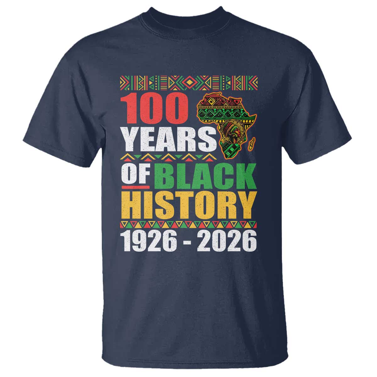 100 Years Of Black History 1926 2026 Centennial T Shirt Africa Map