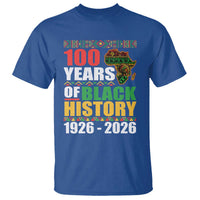 100 Years Of Black History 1926 2026 Centennial T Shirt Africa Map